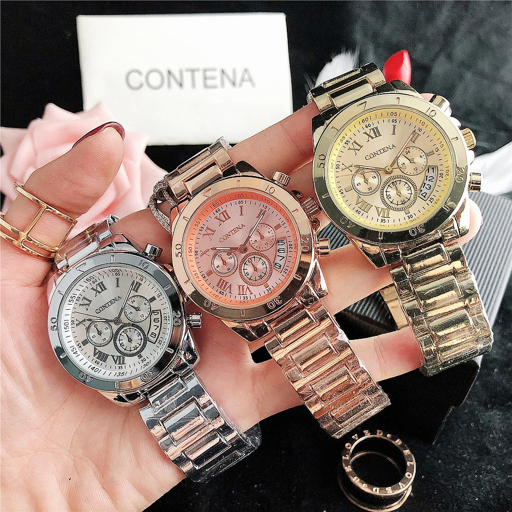 2025 Women Watches Geneva Famous Luxury Brand Fashion Gold Watches For Ladies Casual Female Quartz Watch Women's Wristwatches