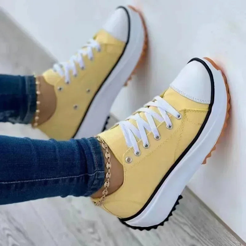 Luxury Designer New Women Platform Sneakers Woman Canvas Breathable Tennis Shoes Femlae Fashion AntiSlip Casual Sports Shoes