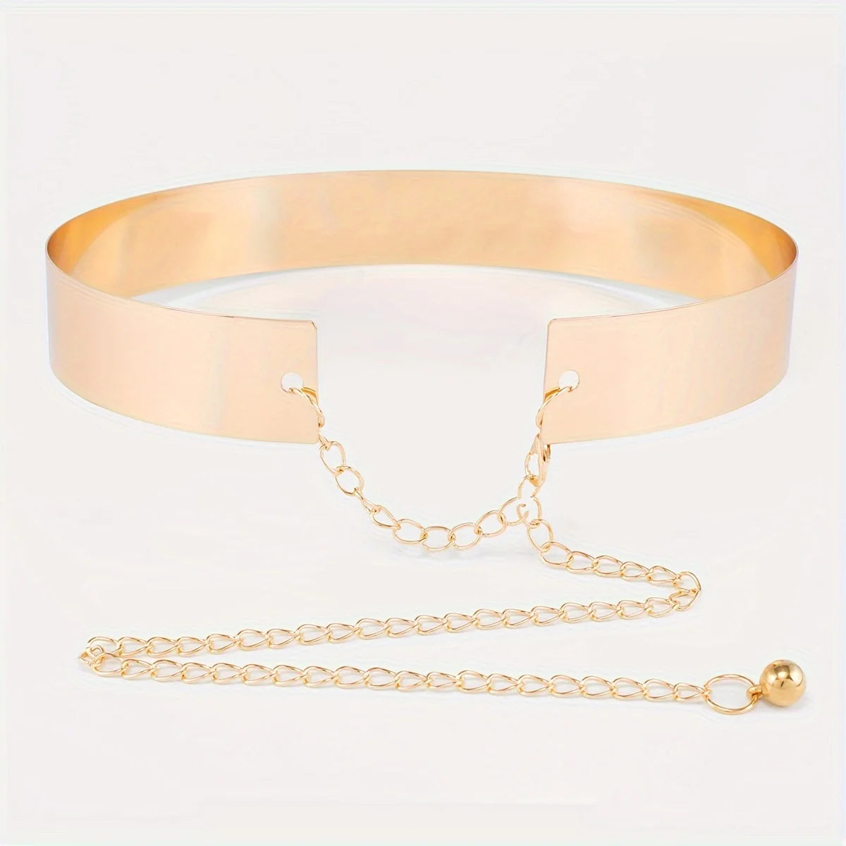 Classic Golden Metal Belt Trendy Adjustable Waist Chain Elegant Dress Girdle Body Jewelry For Women Daily Use