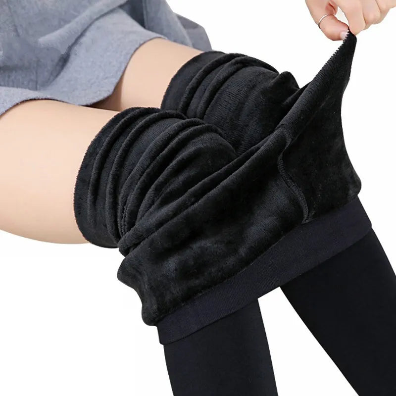 2025 Winter Leggings For Women Warm Leggins Solid Color Velvet Leggins High Waist Leggings Stretchy Leggings dropshipping