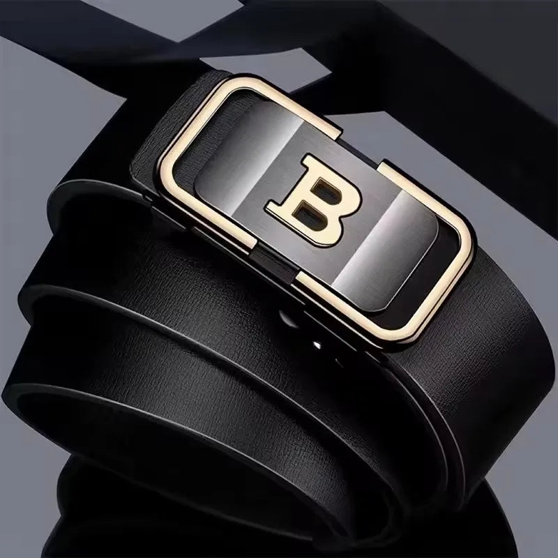 Fashion Business Men'S Belt Genuine Luxury Brand Belt Metal Buckle Belt High-Quality PU Leather Soft Belt With Cargo Pants Jeans