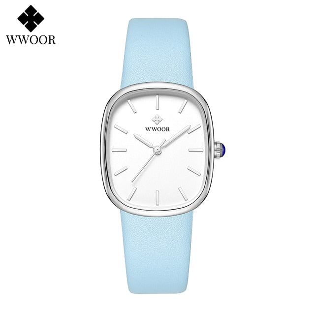 WWOOR 2025 Women Watch Fashion Leather Quartz Bracelet Watch Top Brand Luxury Waterproof Ladies Wristwatch Montre Femme Feminino