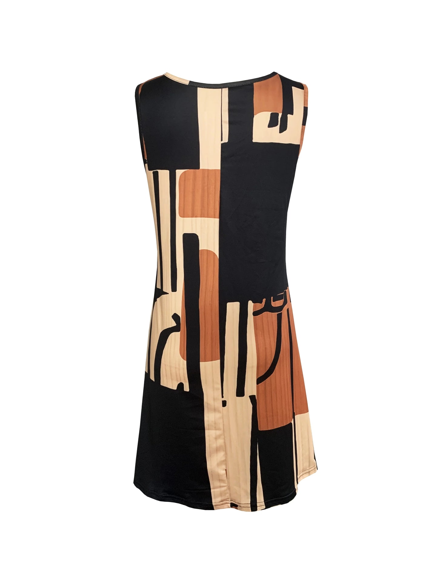 Spring&Summer Women's Geometric Pattern Sleeveless Dress For Summer Vacation,dresses for women summer,Women Bohemia Midi Dresses