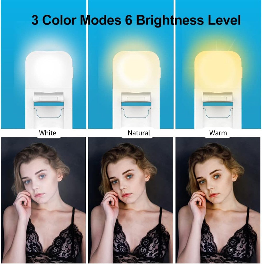 2025 Lighted Wireless Bluetooth Selfie Stick Foldable Portable Tripod with Fill Light Shutter Remote Control for Android iPhone Phone