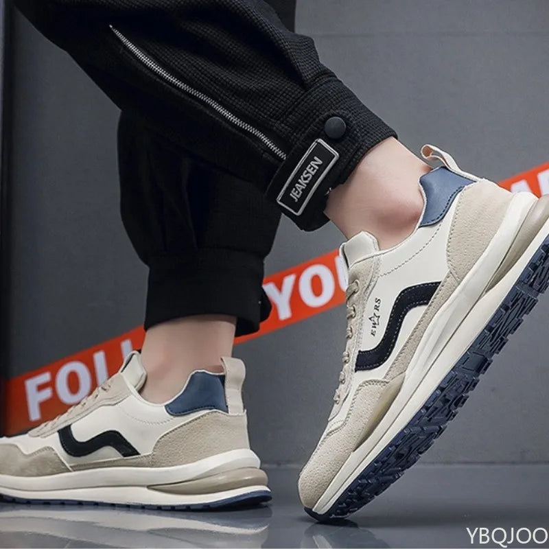 Men's spring autumn breathable running sports shoes trendy versatile casual shoes thick soled men's simple comfortable shoes