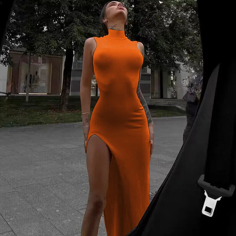 Women Neck-mounted Dress Fold Sexy Backless Elegant Party Cocktail Prom Dresses Beach Holiday Long Evening Dresses Vestidos