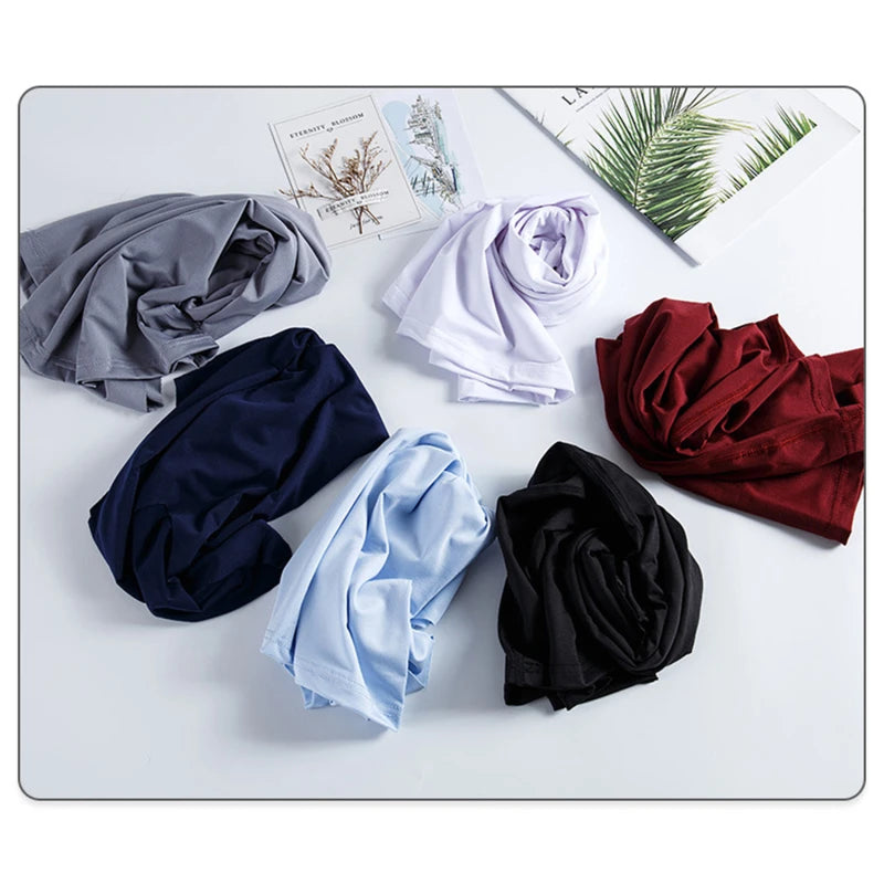 2025 Men's Thin Short Sleeve Ice Silk Without Summer Solid Color T Shirt Trace Slim V-neck Bottoming Seamless Short Sleeve
