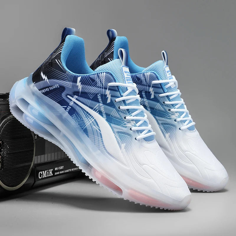 Men's Fashion Basketball Shoes with Air Cushions, Comfortable and Non-Slip, Breathable and Shock-Absorbing, Suitable for Men's Outdoor Activities