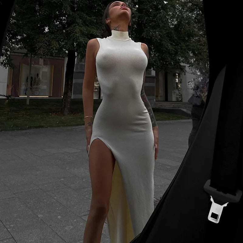 Women Neck-mounted Dress Fold Sexy Backless Elegant Party Cocktail Prom Dresses Beach Holiday Long Evening Dresses Vestidos