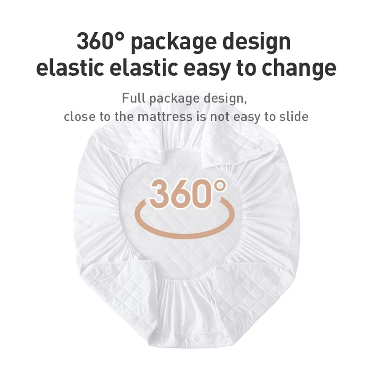 2025 Waterproof Throw Mattress Cover Bed Fitted Sheet Mattress Protector Single/Double/140/160 Muti Size Gray/White