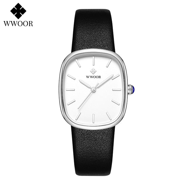 WWOOR 2025 Women Watch Fashion Leather Quartz Bracelet Watch Top Brand Luxury Waterproof Ladies Wristwatch Montre Femme Feminino