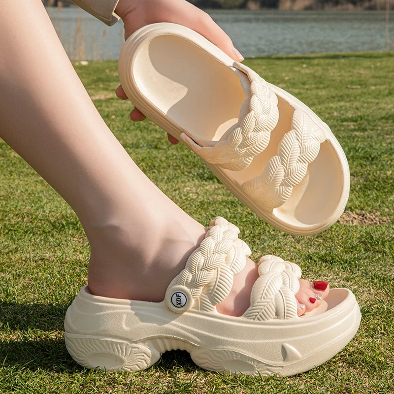 5cm Summer Fashion Sandals Women Beach Platform Slippers Thick Bottom Anti-Skid Lightweight Female Slip-on Shoes Sandalias