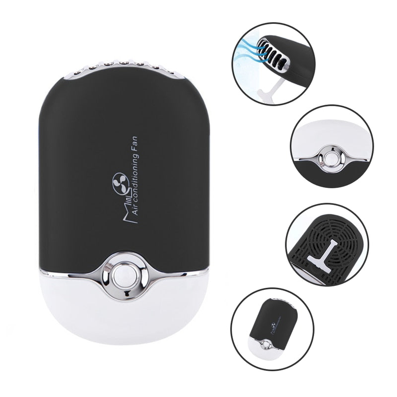 2025 New USB Mini Fan Air Conditioning Blower USB Charging Eyelash Hair Dryer Portable Nail Polish Quick Dry Pocket Cooling Fan