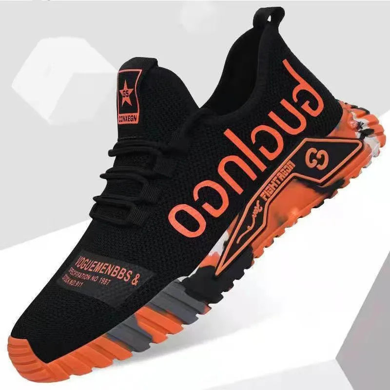 New Men's Casual Sports Shoes Mesh Breathable Surface Light Fashion Running Shoes Shock Absorption and Non-slip Travel Shoes