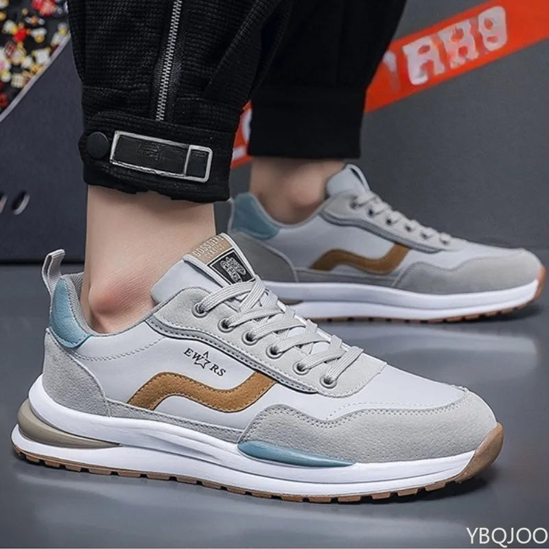 Men's spring autumn breathable running sports shoes trendy versatile casual shoes thick soled men's simple comfortable shoes