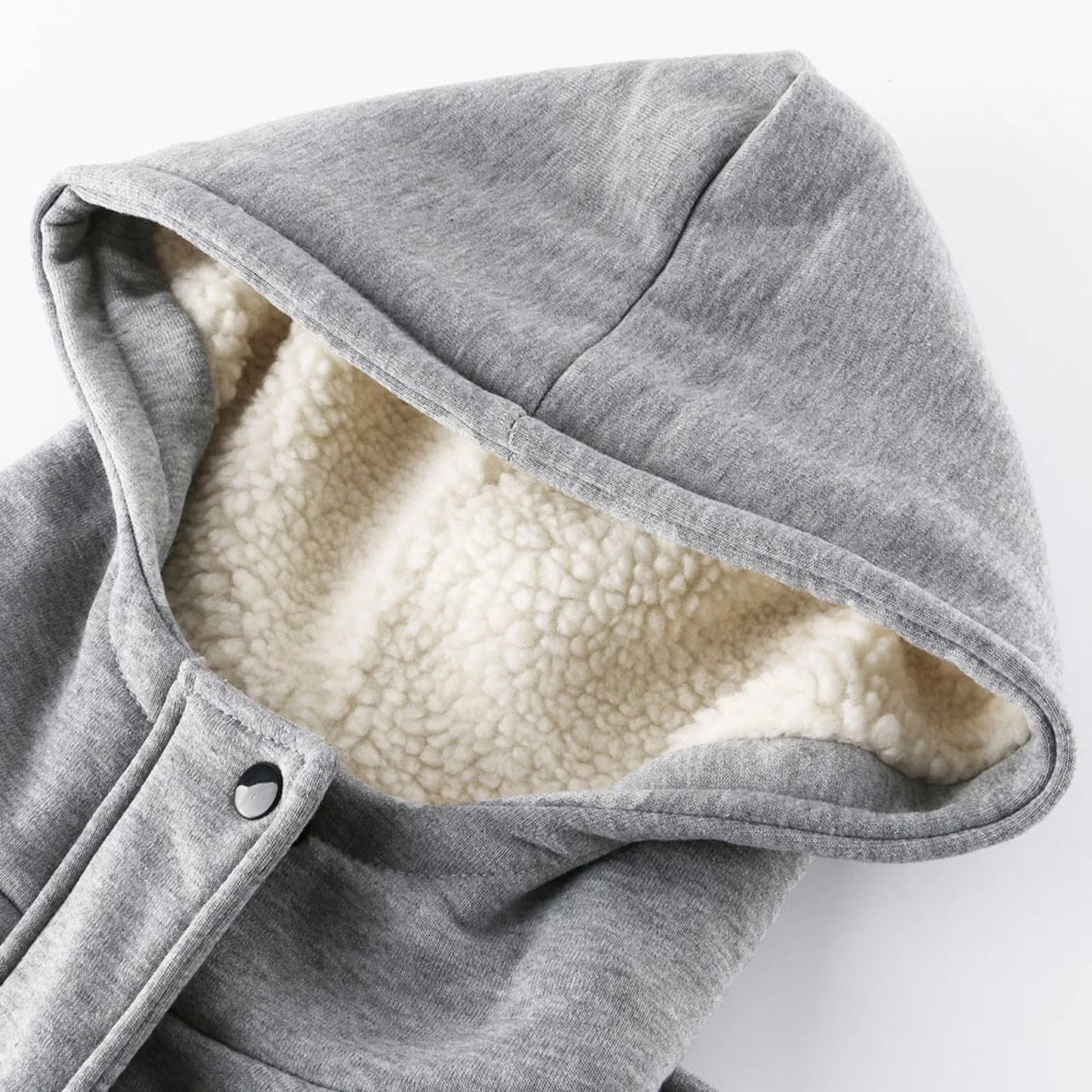 Women Warm Long Sleeve Pullover Blouse Hooded Jacket Coat Horn-buckle Hooded New Mid Length Outerwear with Large Size