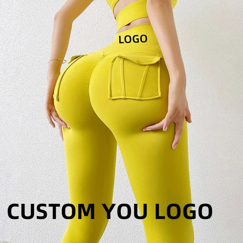 2025 Women Gym Leggings Pocket Yoga Pants Sexy Naked Feeling Fitness Sports Pants Stretch Soft High Waist Running Push Up Leggings