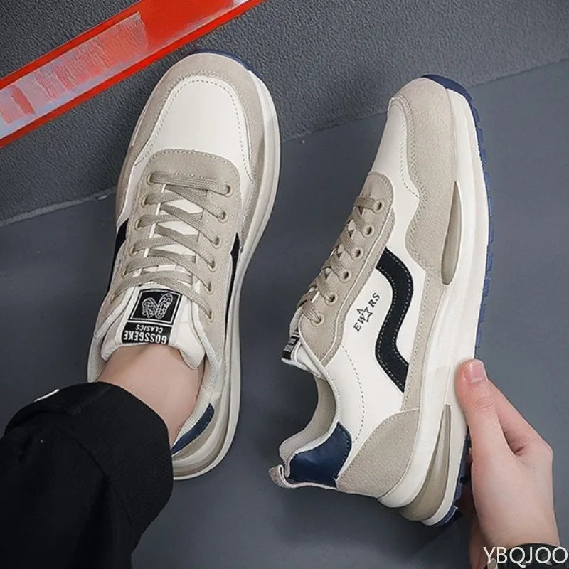 Men's spring autumn breathable running sports shoes trendy versatile casual shoes thick soled men's simple comfortable shoes