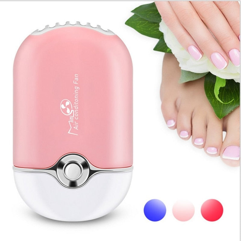 2025 New USB Mini Fan Air Conditioning Blower USB Charging Eyelash Hair Dryer Portable Nail Polish Quick Dry Pocket Cooling Fan