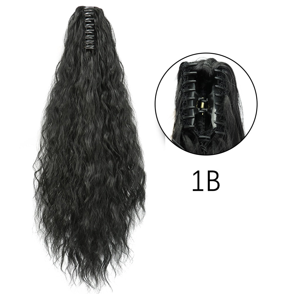 2025 Synthetic Long Straight Claw Clip On Ponytail Hair Extensions 24Inch Heat Resistant Pony Tail Hair piece For Women Daily Party