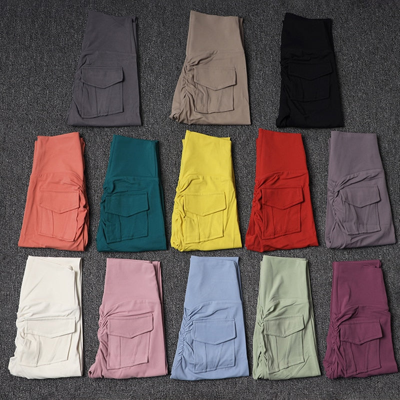 2025 Women Gym Leggings Pocket Yoga Pants Sexy Naked Feeling Fitness Sports Pants Stretch Soft High Waist Running Push Up Leggings