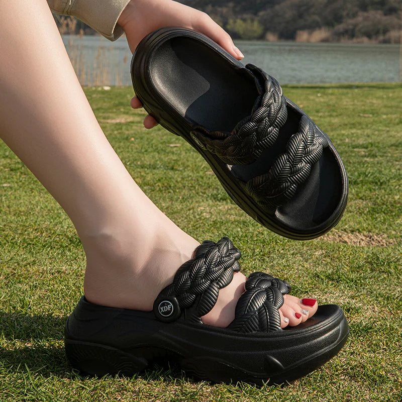 5cm Summer Fashion Sandals Women Beach Platform Slippers Thick Bottom Anti-Skid Lightweight Female Slip-on Shoes Sandalias