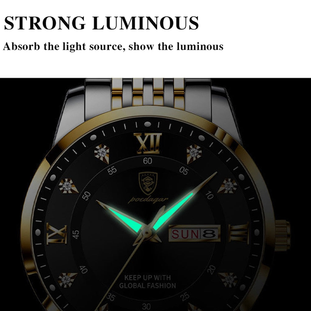 2025 POEDAGAR Women Watches Luxury Fashion Ladies Quartz Watch Waterproof Luminous Date Stainless Stain Wristwatch Girlfriend Gift