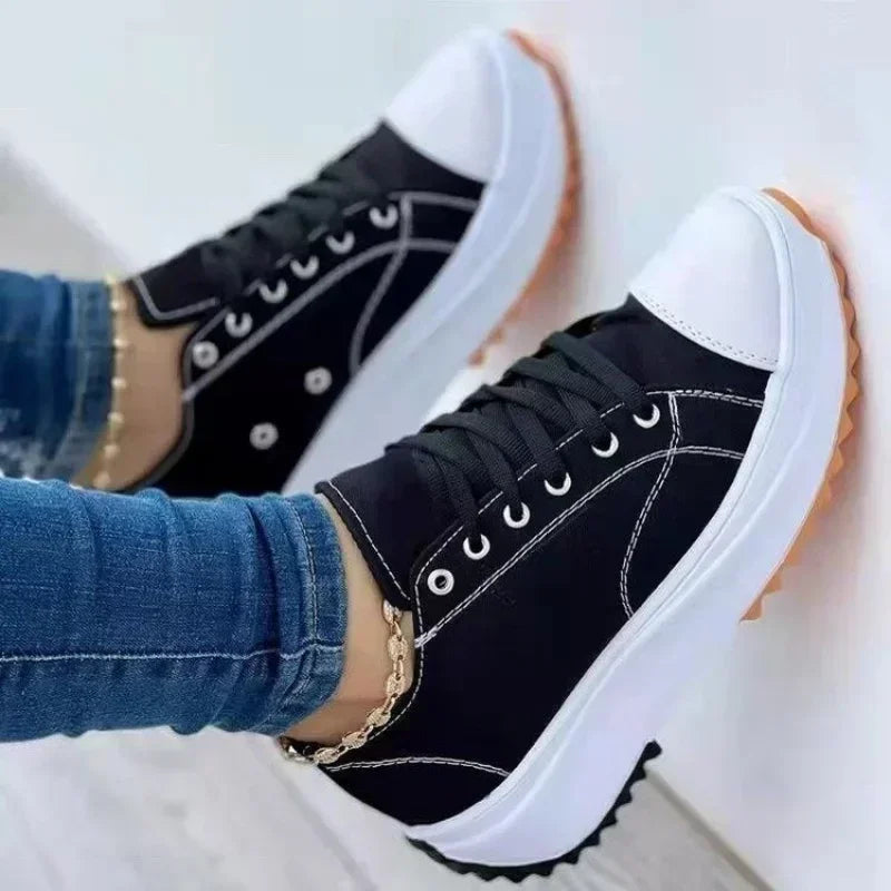 Luxury Designer New Women Platform Sneakers Woman Canvas Breathable Tennis Shoes Femlae Fashion AntiSlip Casual Sports Shoes
