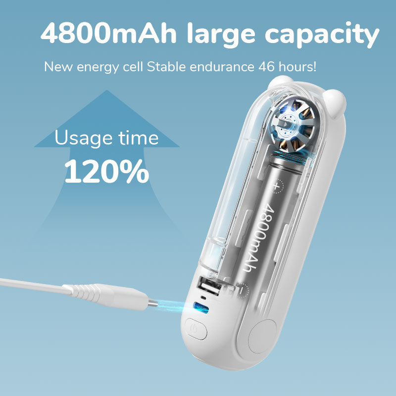 2025 JISULIFE Portable Fan Mini Handheld Fan USB 4800mAh Recharge Hand Held Small Pocket Fan with Power Bank Flashlight Feature