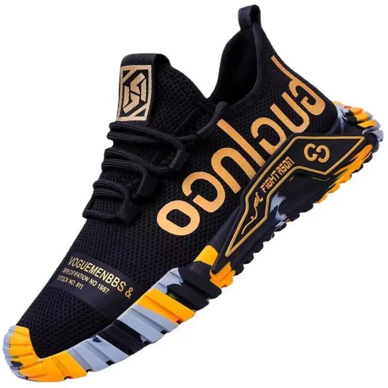 New Men's Casual Sports Shoes Mesh Breathable Surface Light Fashion Running Shoes Shock Absorption and Non-slip Travel Shoes