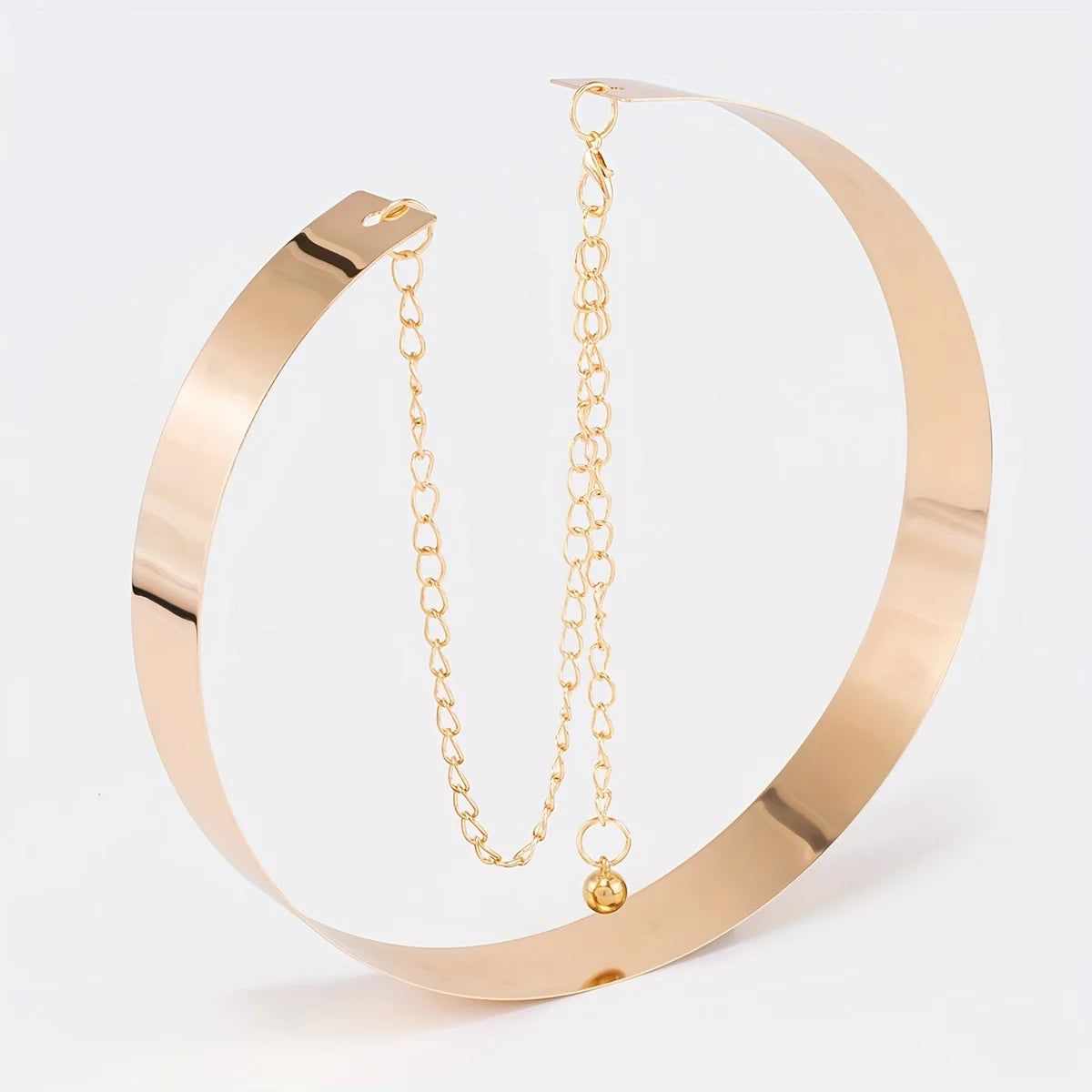 Classic Golden Metal Belt Trendy Adjustable Waist Chain Elegant Dress Girdle Body Jewelry For Women Daily Use