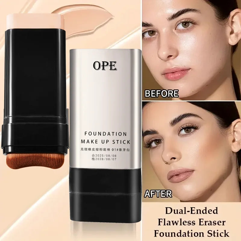2-in-1 Foundation Stick - All-in-one coverage, waterproof and long-lasting, natural finish, suitable for all skin tones.