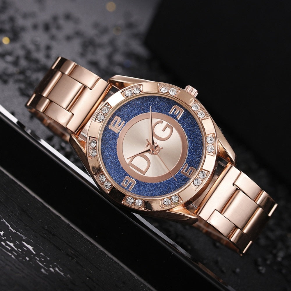 2023 Women&#39;s Watches Luxury Brand Fashion Rhinestone Stainless Steel Quartz Ladies Wristwatches Reloj Mujer Best Selling Montre