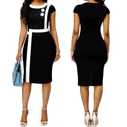 Elegant Black White Dress