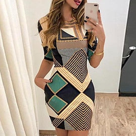 Fashion round neck dress