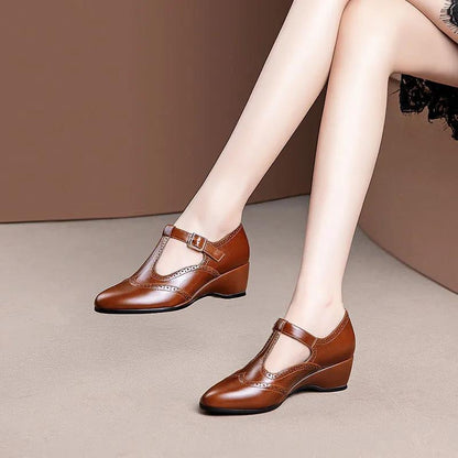 Women Classic High Quality Leather Office Shoes