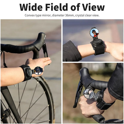 WEST BIKING Bike Rear View Mirror Cycling Handlebar Wrist Mirror Portable Safety Back Rearview Mirrors Bicycle Accessories