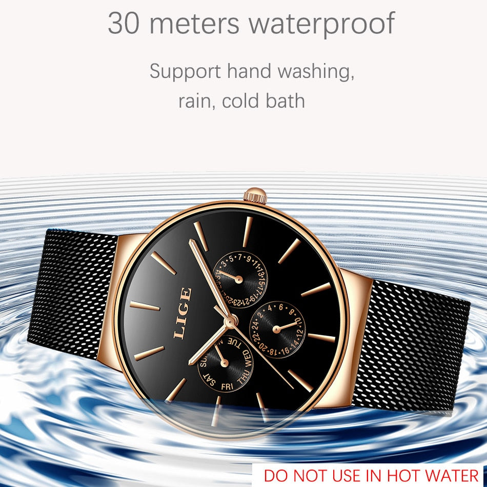 2023 Classic Women Rose Gold Top Brand Luxury Laides Dress Business Fashion Casual Waterproof Watches Quartz Calendar Wristwatch