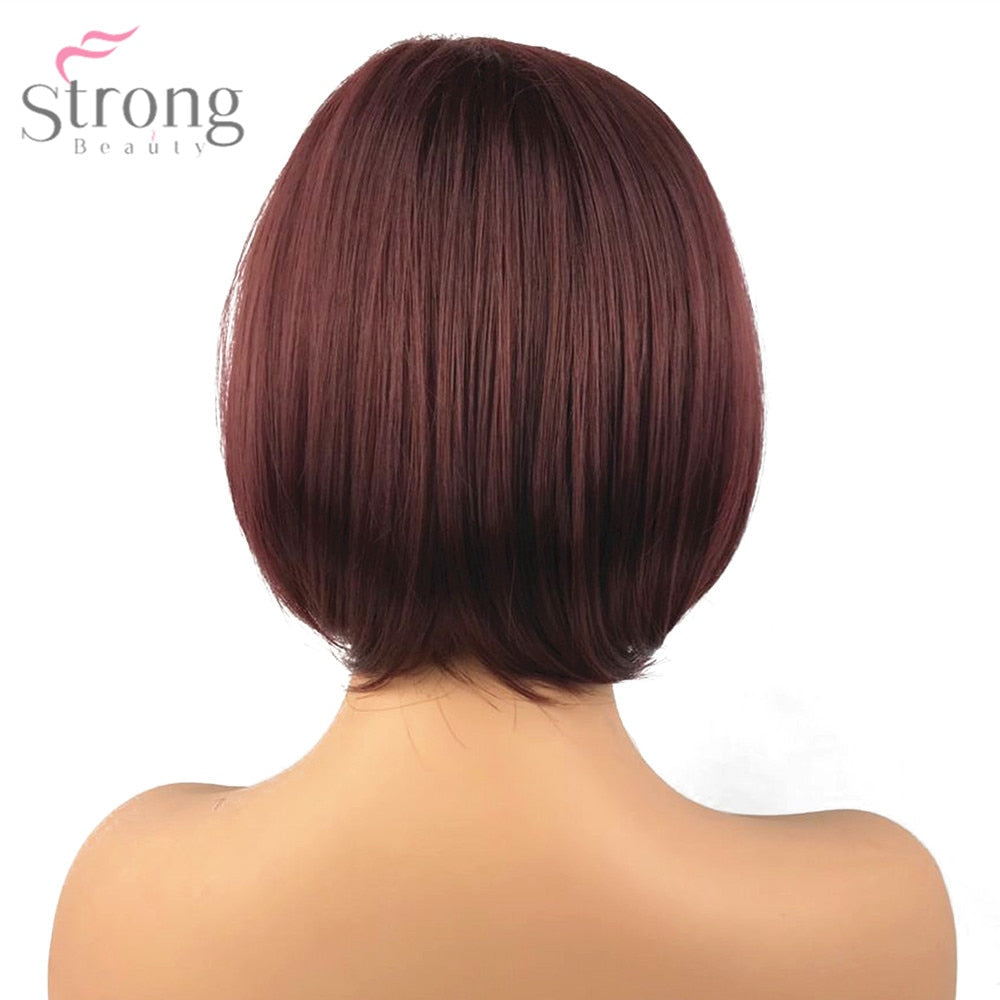 StrongBeauty Short Red Bob Wig Cosplay Women&#39;s Synthetic Capless Wig Natural Wigs