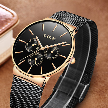 2023 Classic Women Rose Gold Top Brand Luxury Laides Dress Business Fashion Casual Waterproof Watches Quartz Calendar Wristwatch