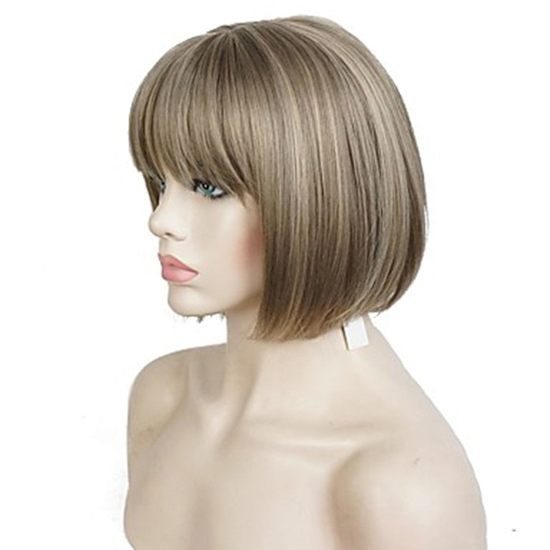 HAIRJOY Women Synthetic Hair  Short Straight Wig Heat Resistant  Fiber