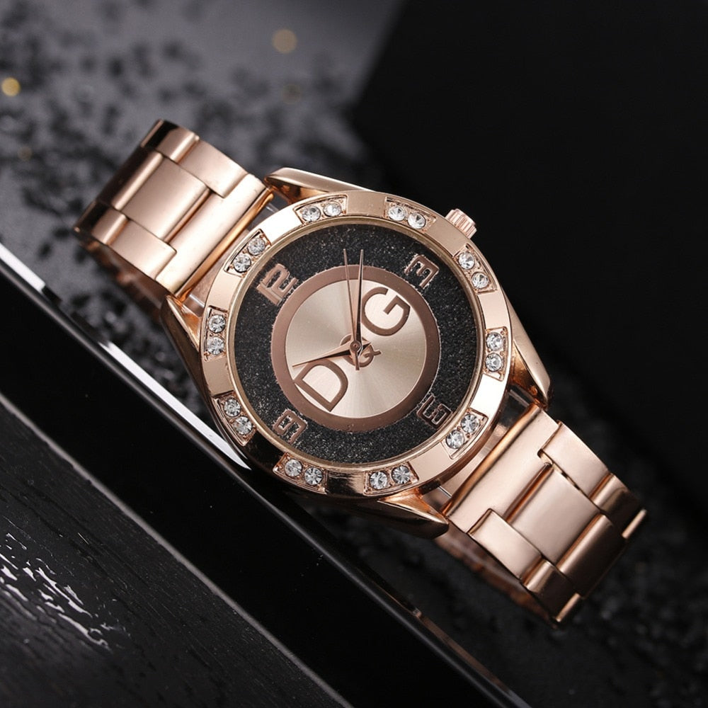 2023 Women&#39;s Watches Luxury Brand Fashion Rhinestone Stainless Steel Quartz Ladies Wristwatches Reloj Mujer Best Selling Montre