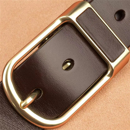 Genuine Leather For Men's High Quality Buckle Jeans Cowskin Casual Belts Business Cowboy Waistband Male Fashion Designer 2023 New