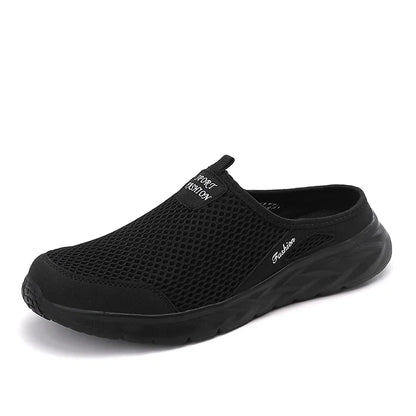 YRZL Casual Shoes Men Summer Half Shoes Slippers Slides Slip on Shoes Men Mesh Breathable Soft Comfortable Slippers for Men