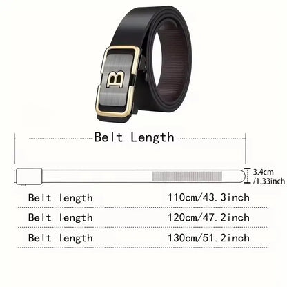 Fashion Business Men'S Belt Genuine Luxury Brand Belt Metal Buckle Belt High-Quality PU Leather Soft Belt With Cargo Pants Jeans