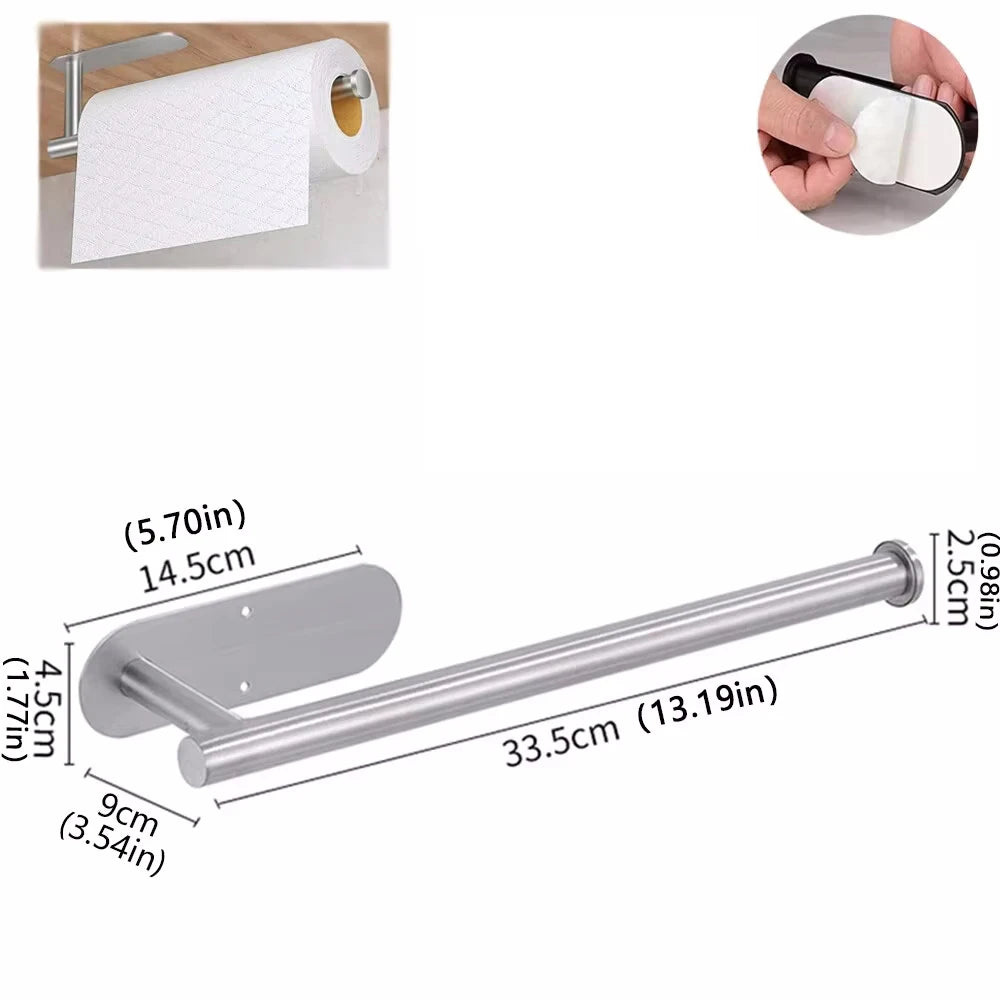 Paper Towel Holders For Kitchen,Adhesive Roll Paper Holder,Bathroom Storage Rack,Tissue Dispenser,Kitchen Organizers,Towel Rack
