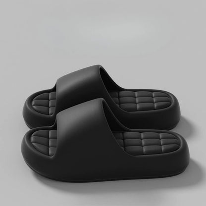 Unisex Bathroom Slippers Cloud Cushion Slides Summer Flat Sandals Thick Platform Shoes Man Indoor Non-Slip Couple Flip Flops