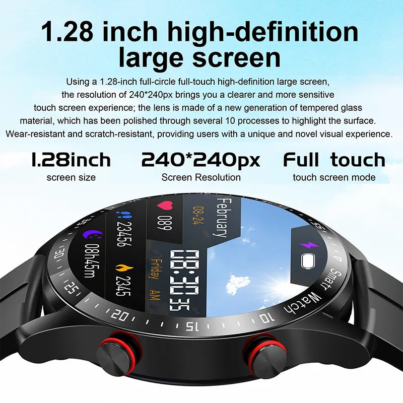 2023 New Bluetooth Call Smart Watch Men Waterproof Sport Fitness Tracker Weather Display Man Smartwatch For Xiaomi Huawei Phone