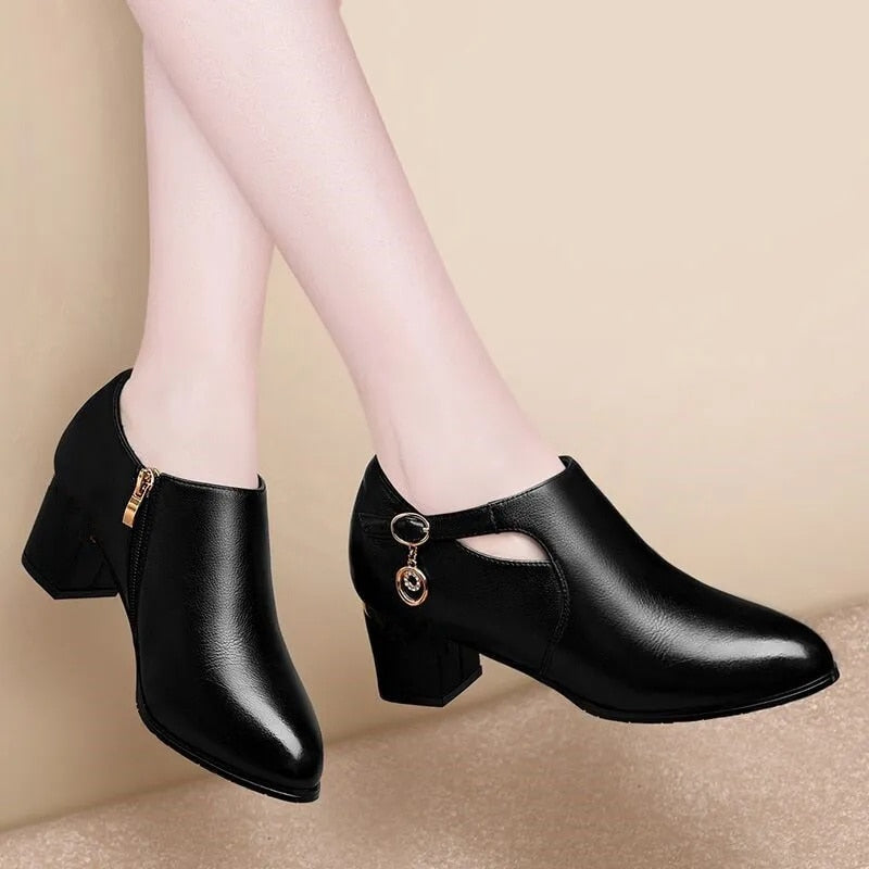 Women Classic High Quality Leather Office Shoes