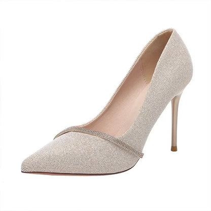 High Heels Women with 2024 New Spring and Autumn Pointy Women's Shoes Dress Wedding Shoes Temperament Banquet Single Shoes